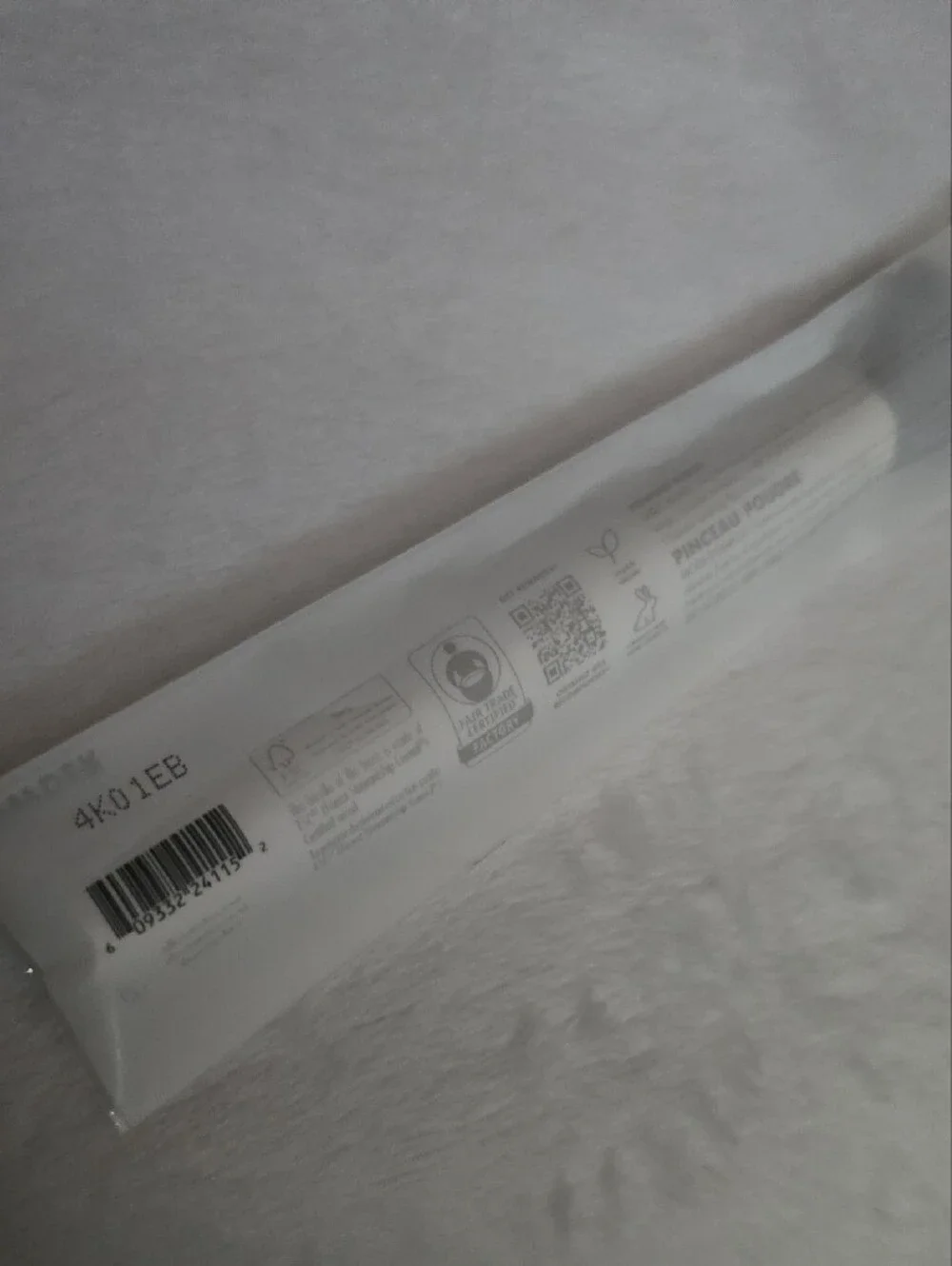 e.l.f. Powder Brush with White Handle and Brown Bristles